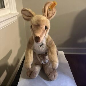 Steiff Kango Kangaroo With Baby Joey Plush 064623
